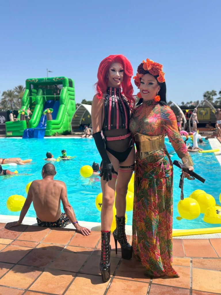 Ivana & Miss Foguen during Darklands Wet & Wild Pool Party 2025 at Axel Beach Maspalomas