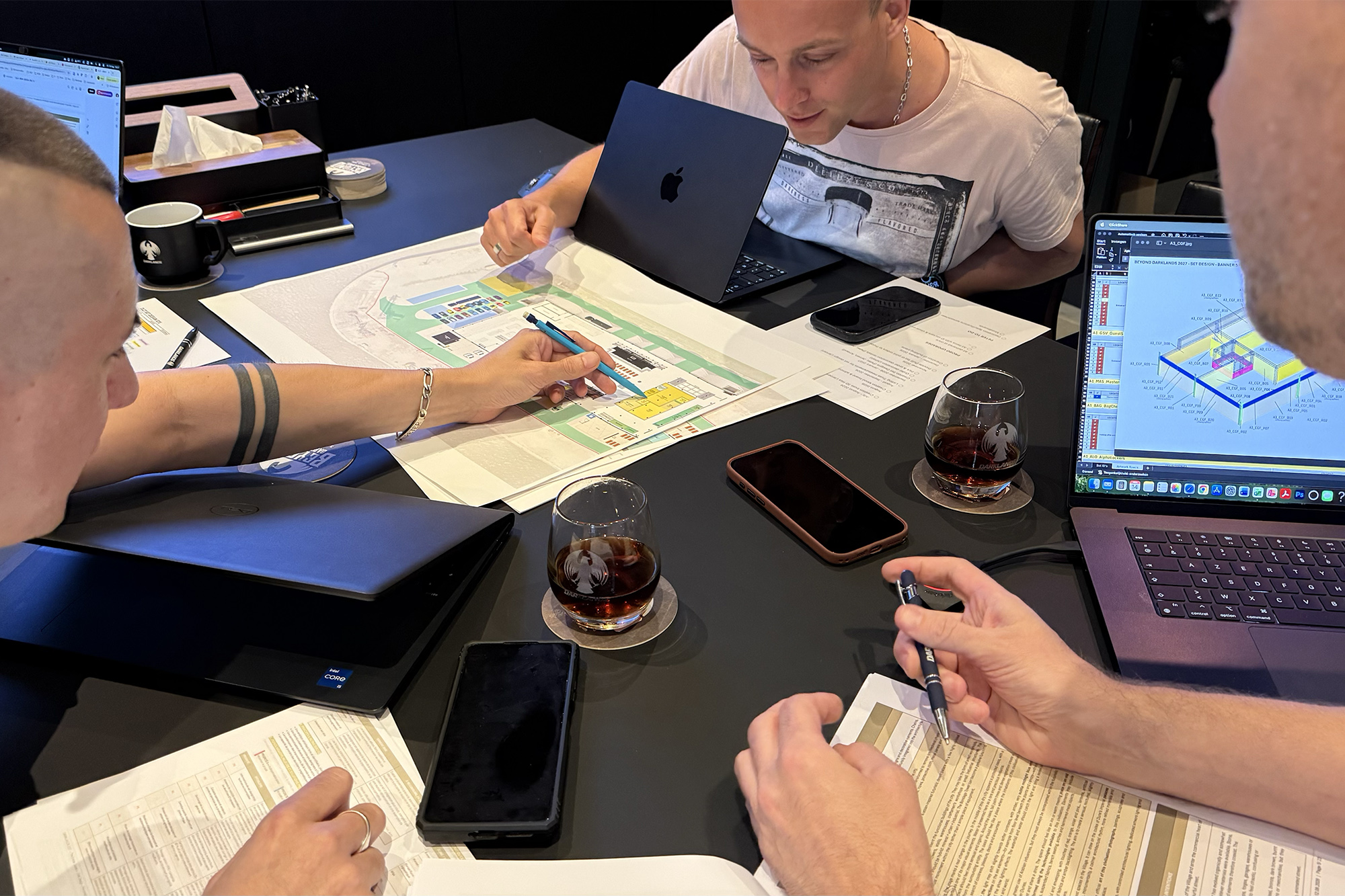 Set design kickoff meeting for Beyond Darklands 2027.