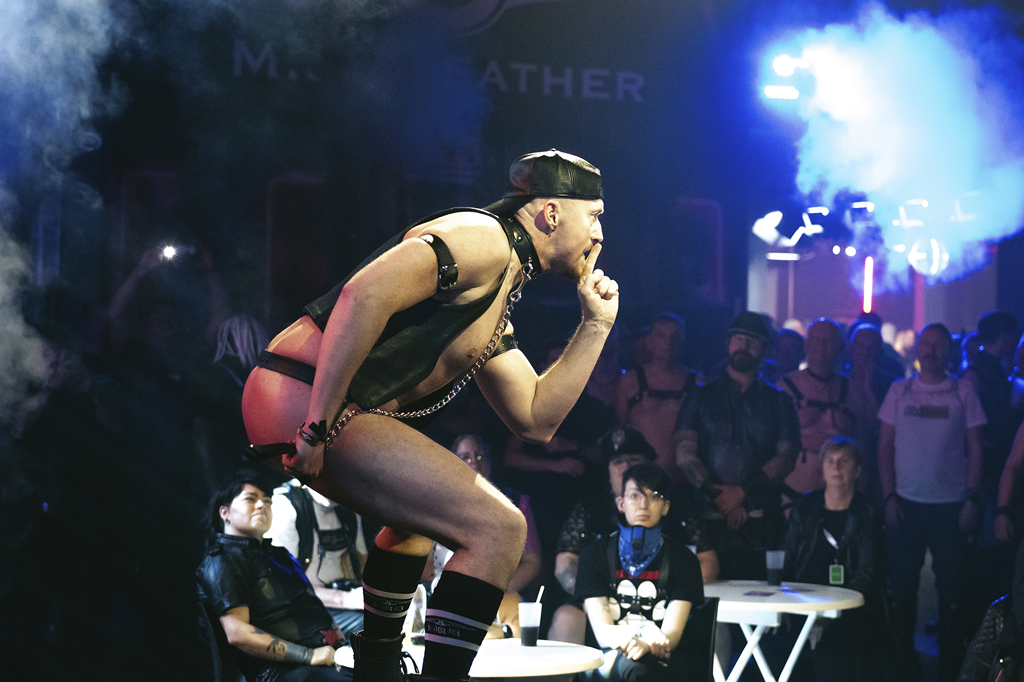 Performer on stage during Darklands 2025.