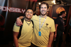Crew members of the Kink Responsibly exhibition during Darklands 2025.